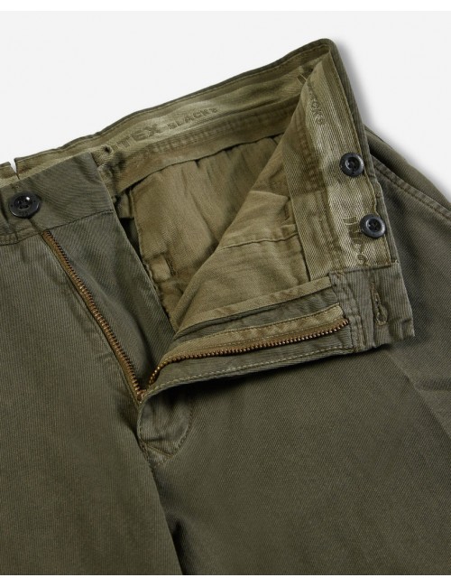 INCOTEX Pantalón Slacks verde tacto frío twill bicolor