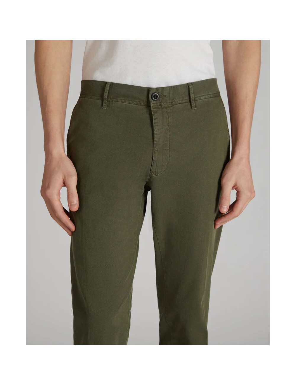 INCOTEX Pantalón Slacks verde tacto frío twill bicolor