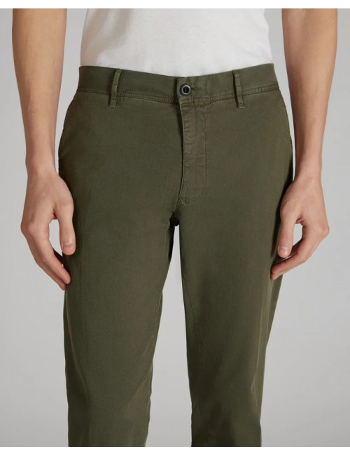 INCOTEX Pantalón Slacks verde tacto frío twill bicolor