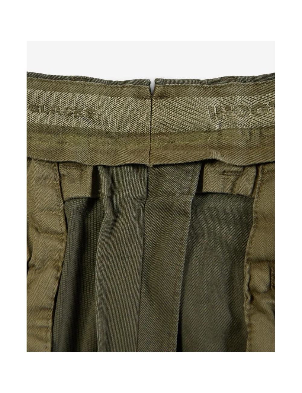 INCOTEX Pantalón Slacks verde tacto frío twill bicolor