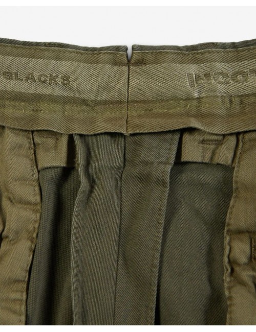 INCOTEX Pantalón Slacks verde tacto frío twill bicolor