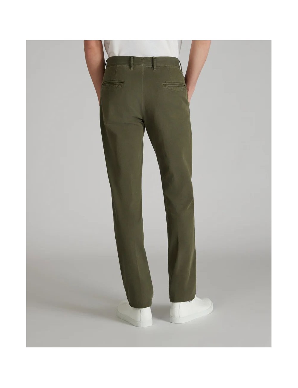 INCOTEX Pantalón Slacks verde tacto frío twill bicolor