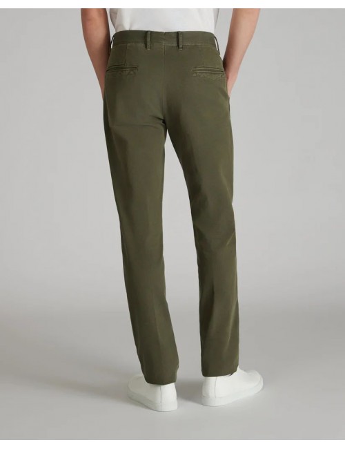INCOTEX Pantalón Slacks verde tacto frío twill bicolor