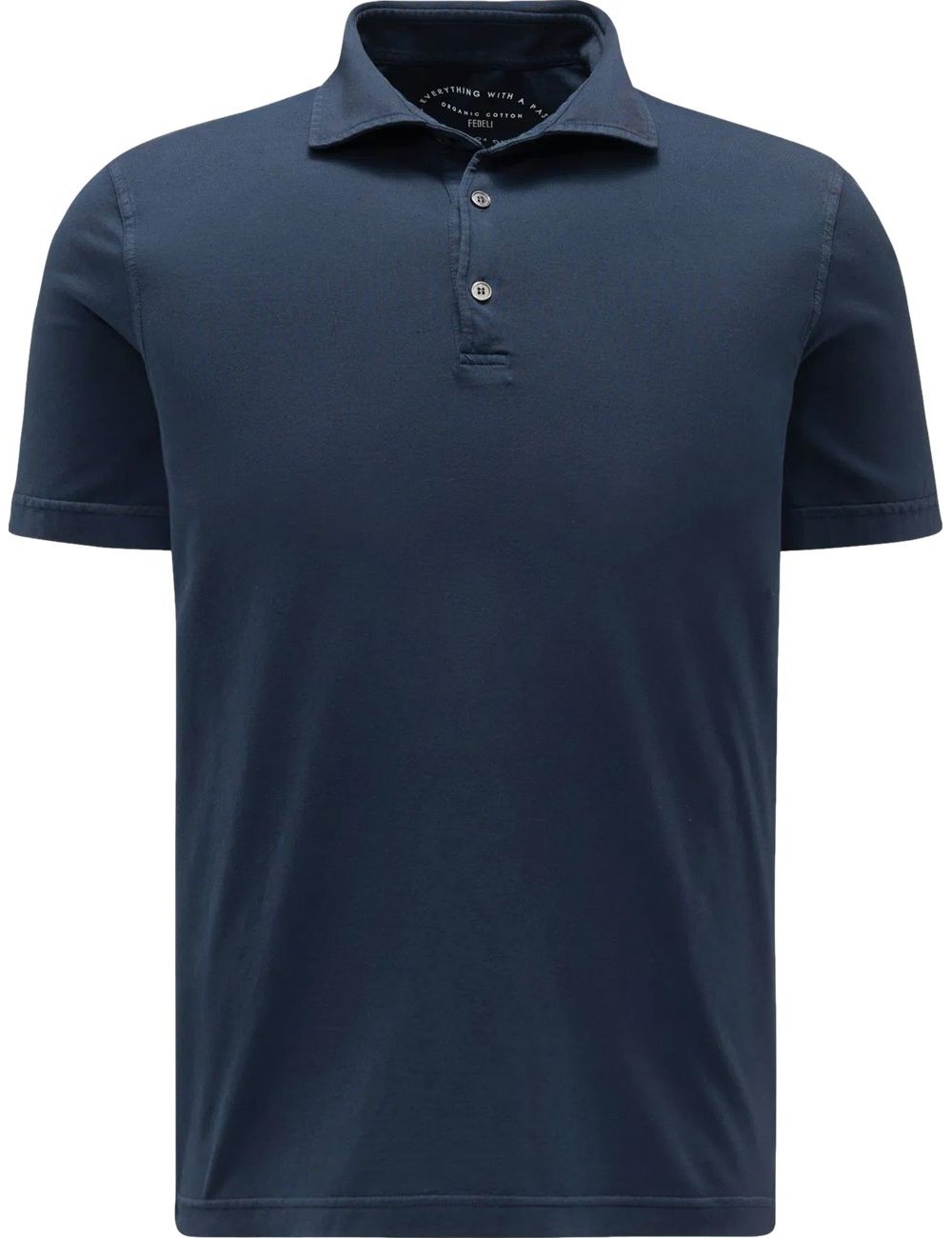 Fedeli polo Zero Algodón Giza orgánico manga corta azul marino