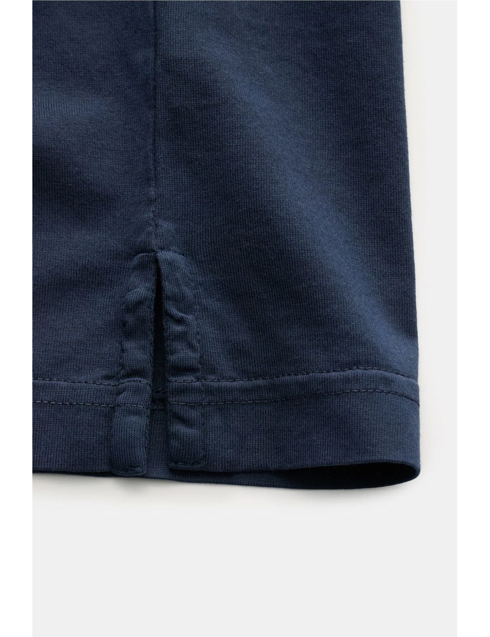 Fedeli polo Zero Algodón Giza orgánico manga corta azul marino