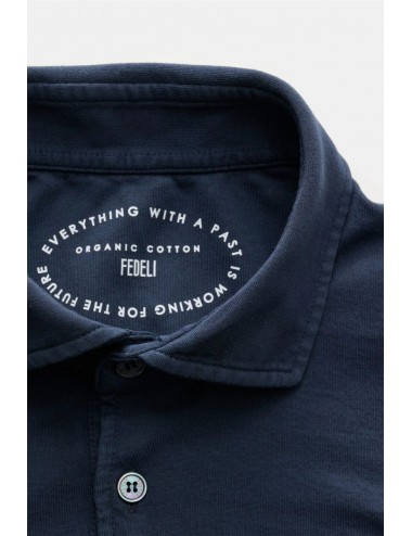 Fedeli polo Zero Algodón Giza orgánico manga corta azul marino 2