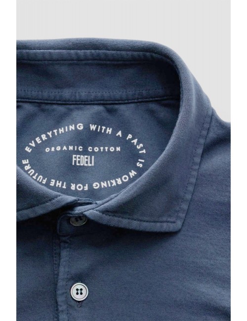 Fedeli polo Zero manga corta azul medio
