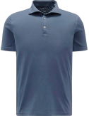 Fedeli polo Zero Fedeli polo Zero Algodón Giza orgánico manga corta azul medio