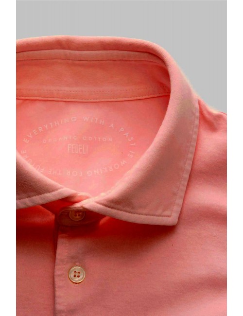 Fedeli polo Zero Algodón Giza orgánico manga corta rosa