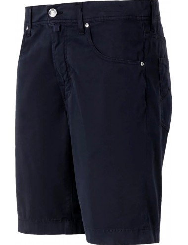 Jacob Cohën Bermudas Nicolás en gabardina de algodón elástico azul marino 2