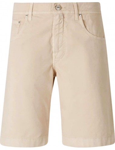 Jacob Cohën Bermudas Nicolás en gabardina de algodón elástico beige almendra