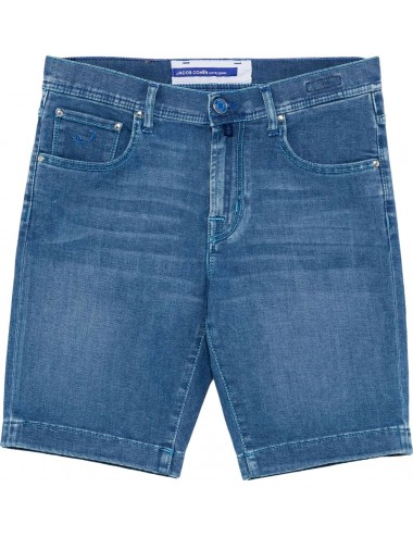 Jacob Cohën Nicolas jeans elastico lavado medio pespuntes azul turquesa