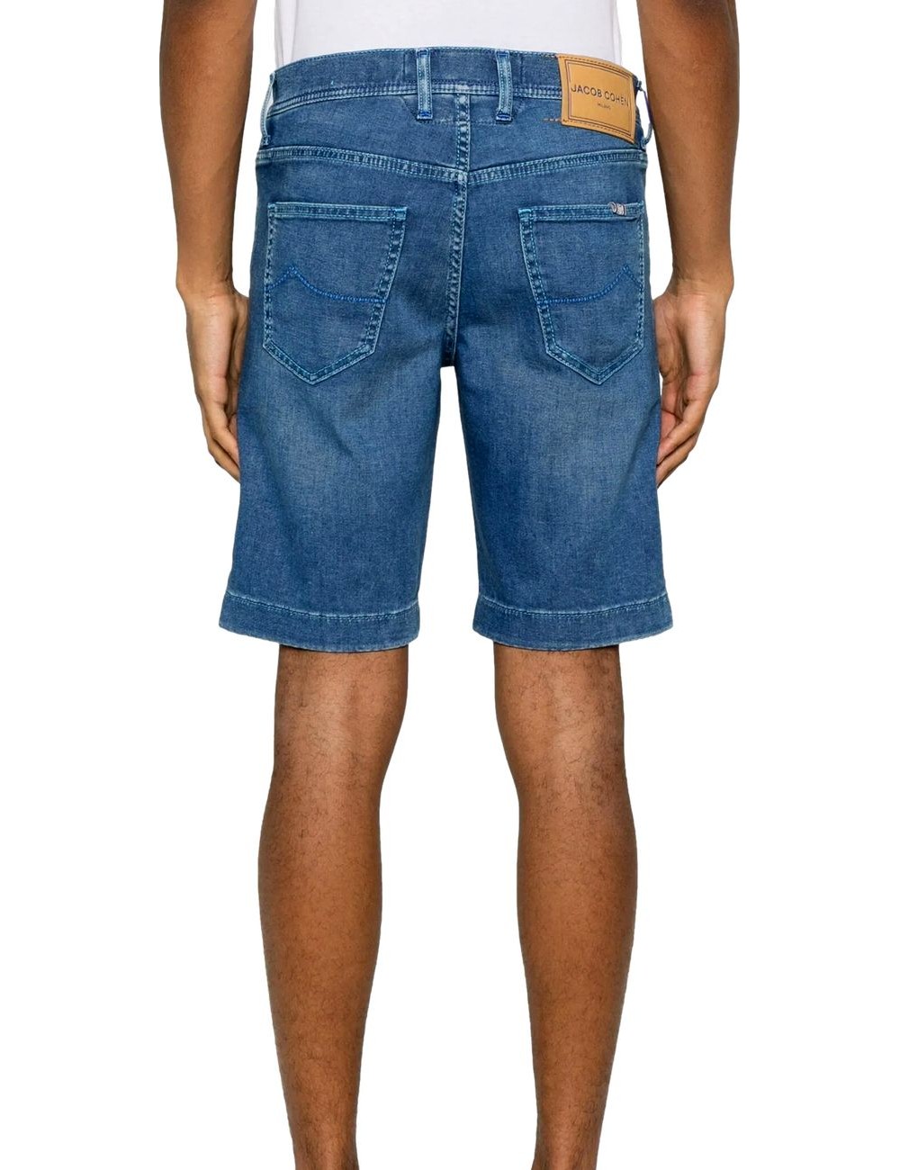 Jacob Cohën Nicolas jeans elastico lavado medio pespuntes azul turquesa