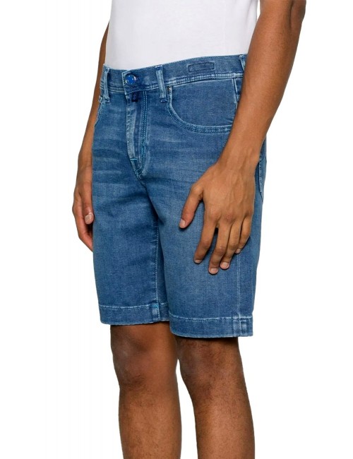 Jacob Cohën Nicolas jeans elastico lavado medio pespuntes azul turquesa