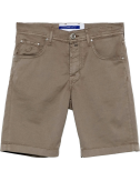 Jacob Cohën Bermudas Nicolás en gabardina de algodón elástico gris elefante