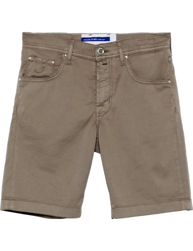 Jacob Cohën Bermudas Nicolás en gabardina de algodón elástico gris elefante