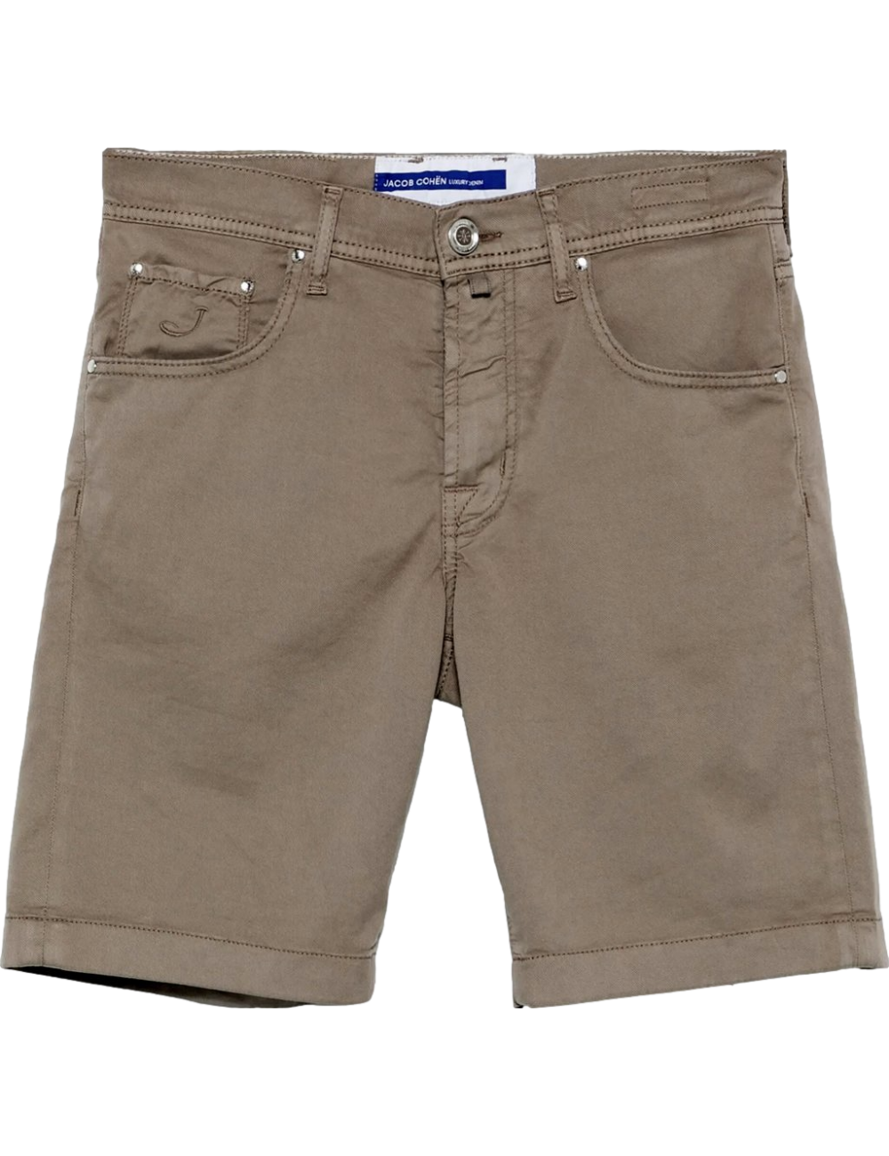 Jacob Cohën Bermudas Nicolás en gabardina de algodón elástico gris elefante