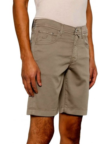 Jacob Cohën Bermudas Nicolás en gabardina de algodón elástico gris elefante 2