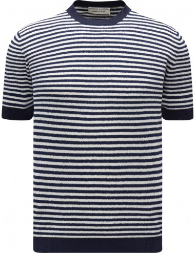 FILIPPO DE LAURENTIIS T-shirt rayas azul y blanco