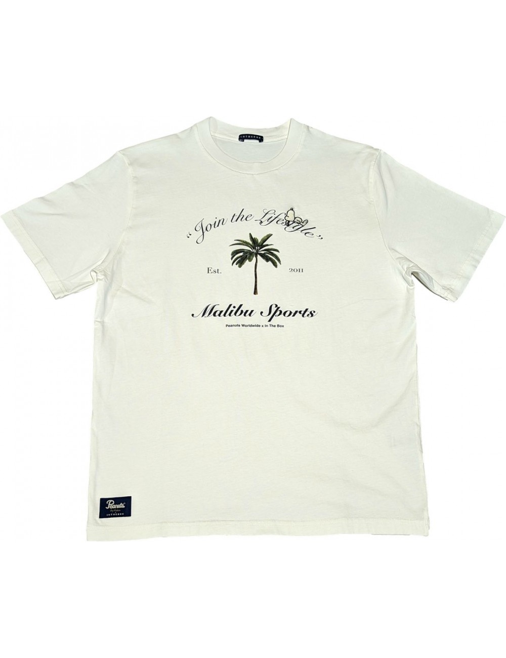 Camiseta blanca manga corta Malibu sports con Snoopy Peanuts