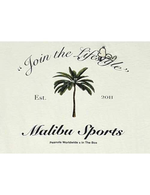 Camiseta blanca manga corta Malibu sports con Snoopy Peanuts