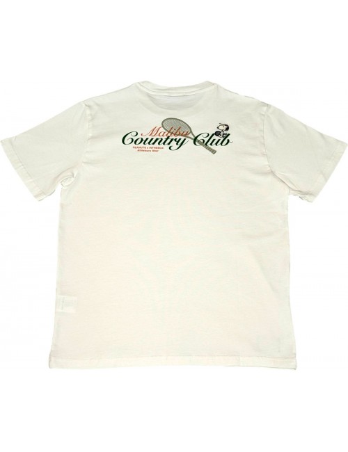 Camiseta blanca manga corta Malibu Country Clubs con Snoopy Peanuts