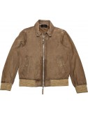 The Jack cazadora bomber piel de ante microperforada color moka