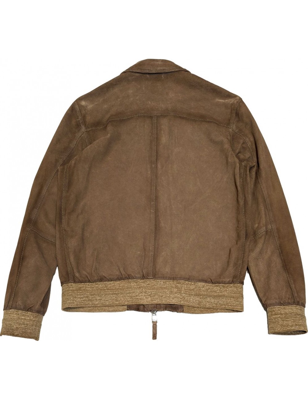 The Jack cazadora bomber piel de ante microperforada color moka