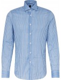 Fedeli camisa Sean Panamino estampado rayas azules y blancas