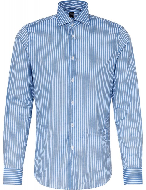 Camisa Fedeli rauas azules y blancas panamino