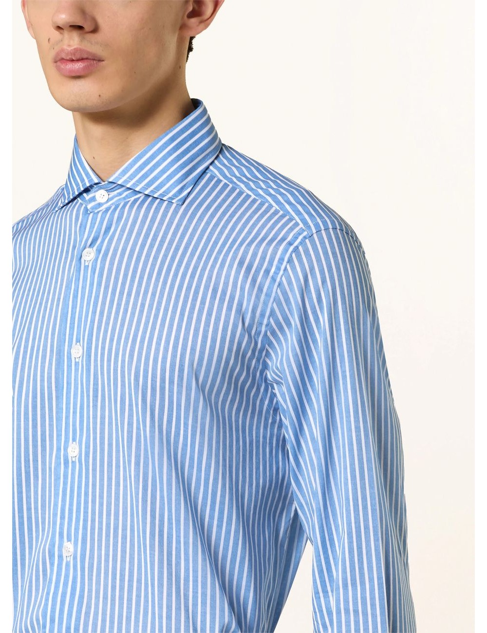 Camisa Fedeli rauas azules y blancas panamino