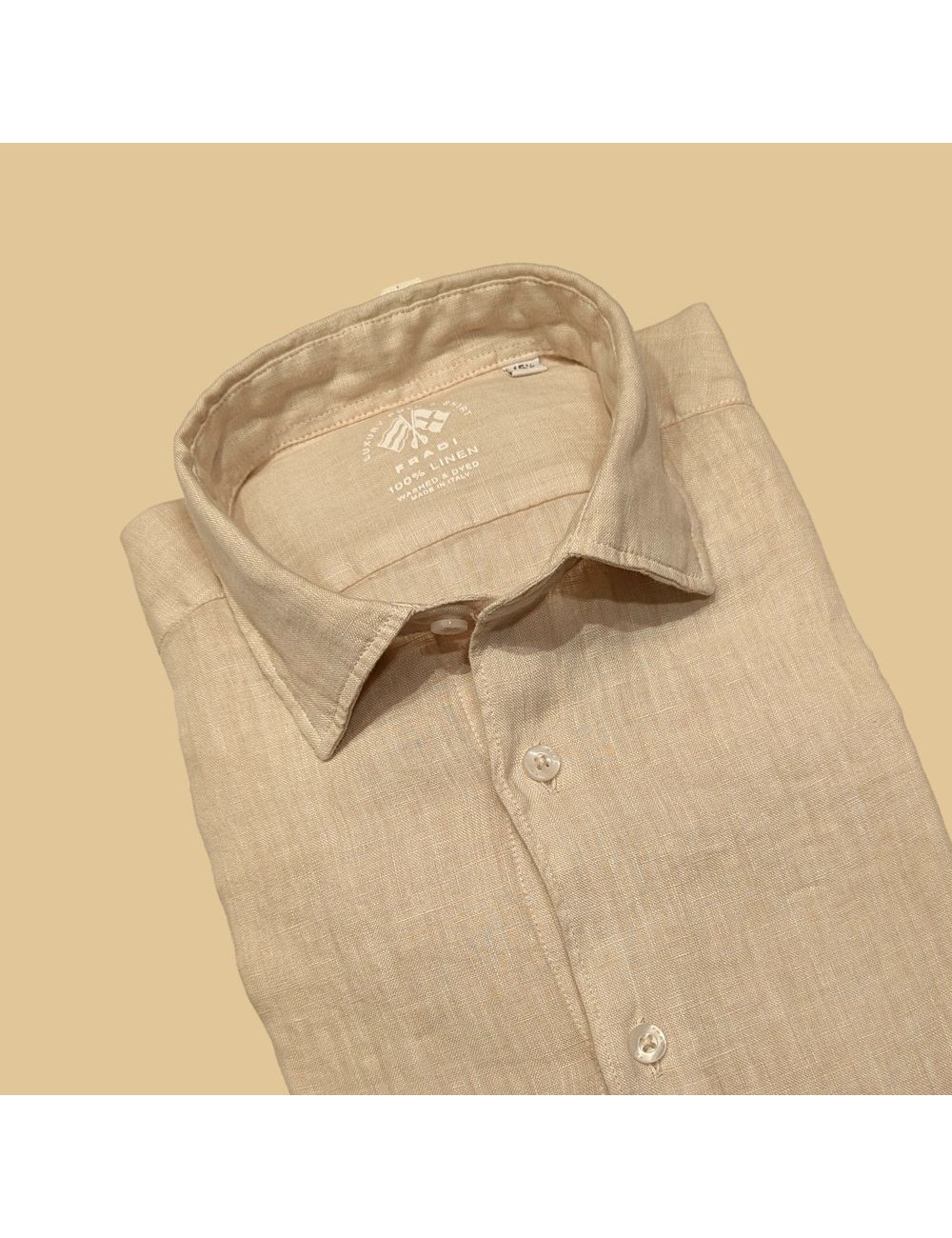 FRADI camisa manga larga lino beige arena