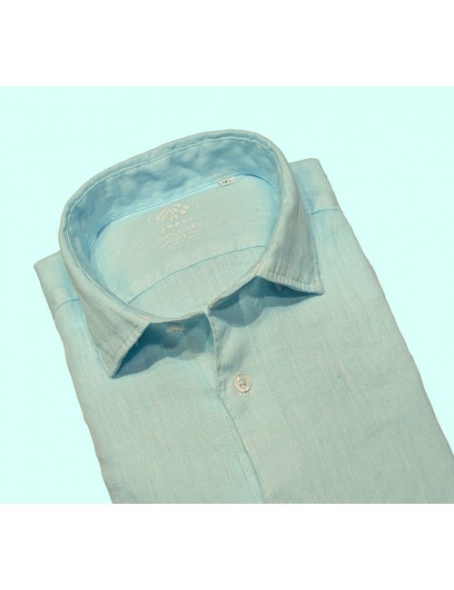 FRADI camisa manga larga lino azul claro | Almirante Seis Madrid