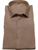 FRADI camisa manga larga lino marrón saco