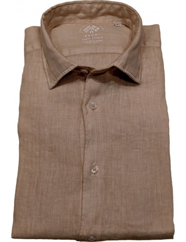 FRADI camisa manga larga lino marrón saco