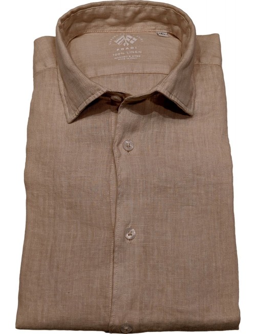 FRADI camisa manga larga lino marrón saco
