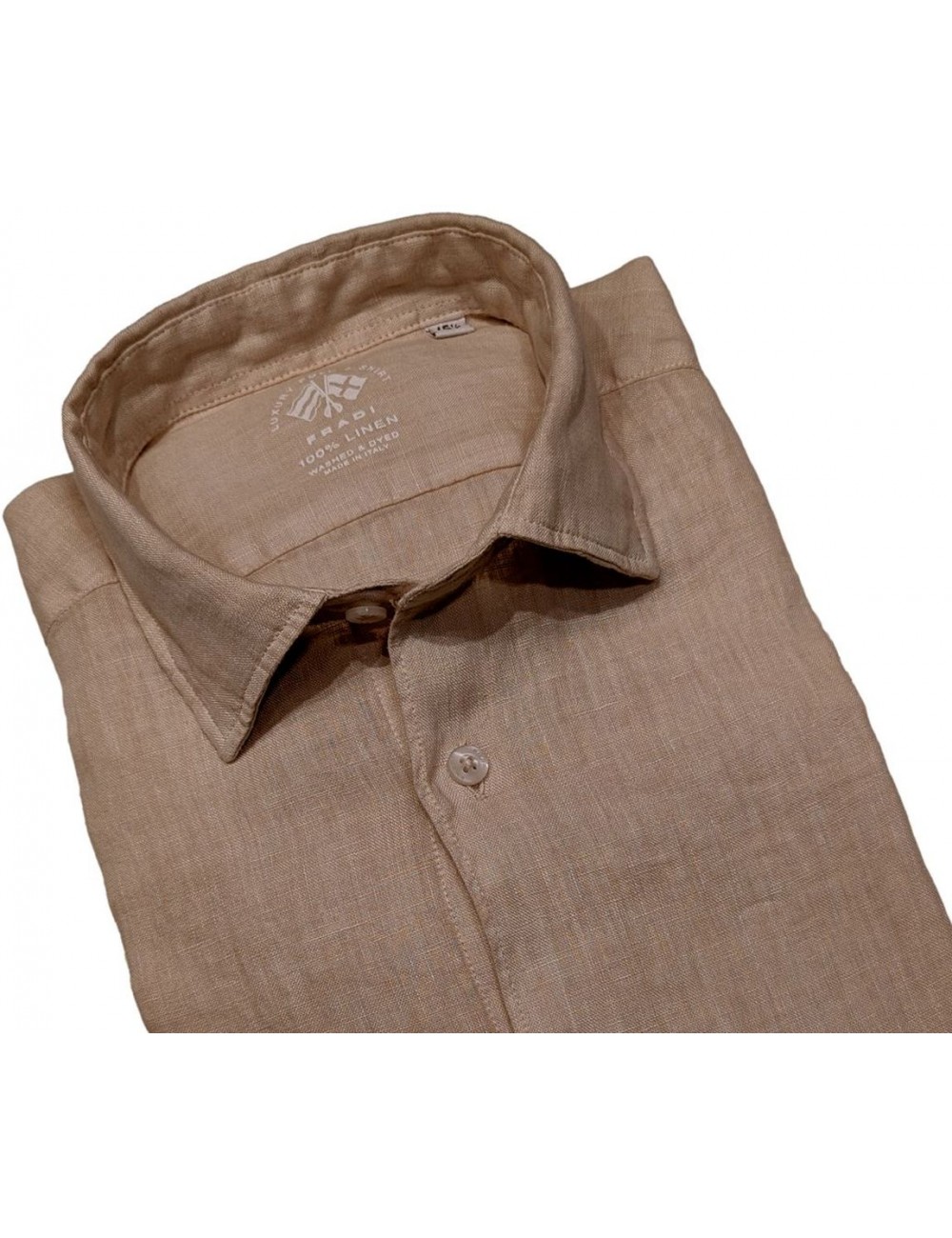 FRADI camisa manga larga lino marrón saco