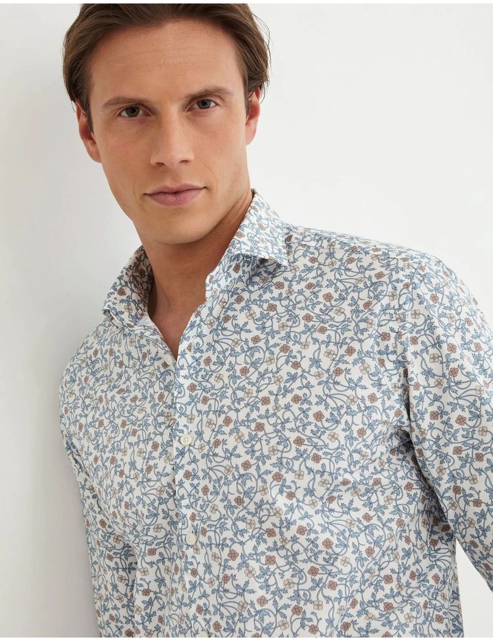 XACUS Camisa estampada floral de popelin