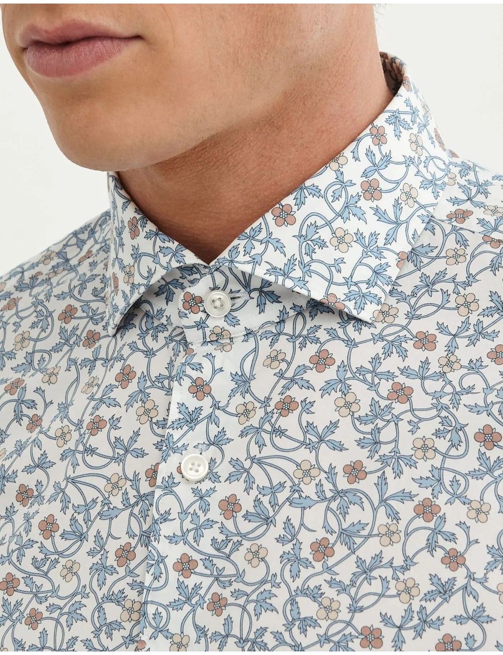 XACUS Camisa estampada floral de popelin