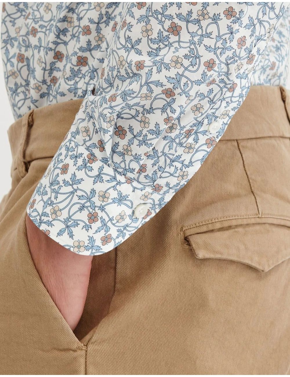 XACUS Camisa estampada floral de popelin