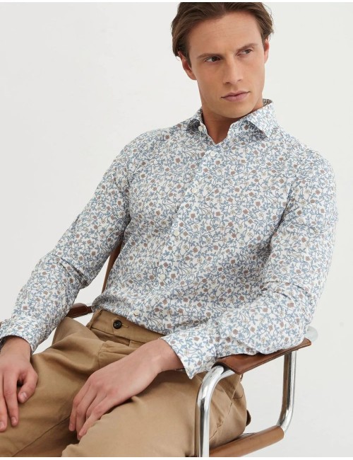 XACUS Camisa estampada floral de popelin