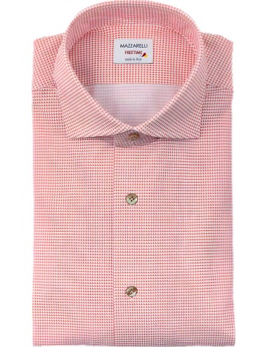 Mazzarelli camisa Freetime con microestampado rojo y blanco