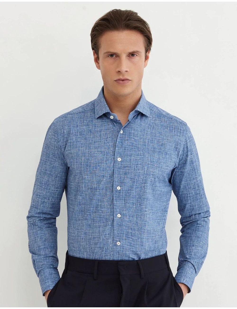 Camisa active  texturizado azul Xacus | Almirante Seis Madrid oficial