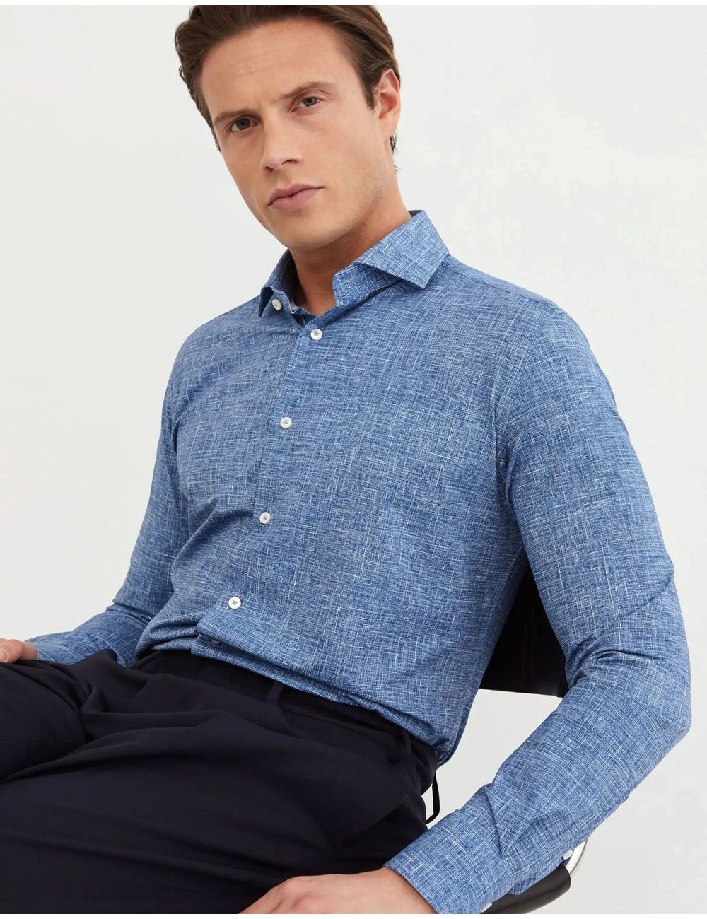 Camisa active  texturizado azul Xacus | Almirante Seis Madrid oficial