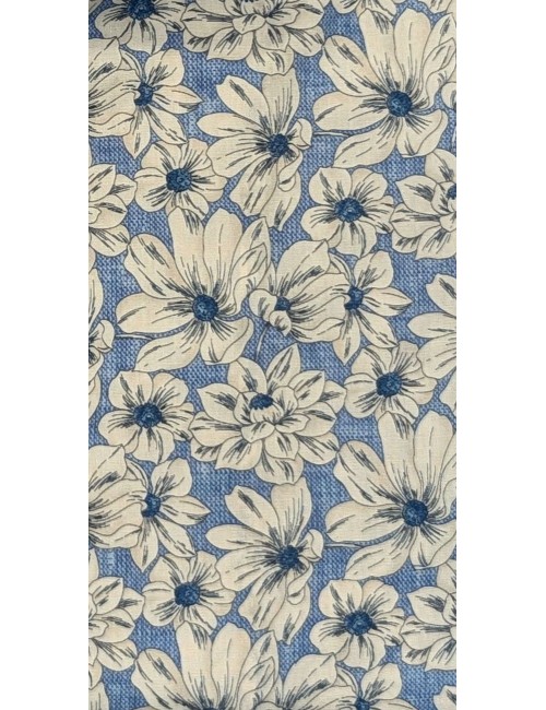 Mazzarelli camisa estampada floral manga larga Green Stone azul claro