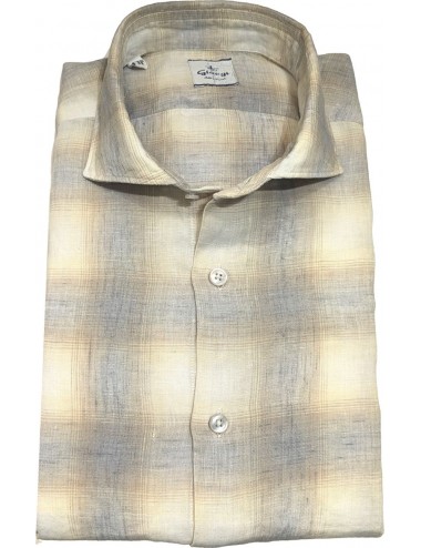 Giangi camisa cuadros difuminados en lino