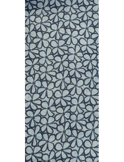 Giangi camisa fondo azul cielo con silueta estampada floral azul marino