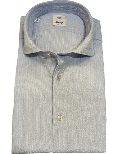 Giangi camisa seersuker azul tormenta | Almirante Seis tienda oficial