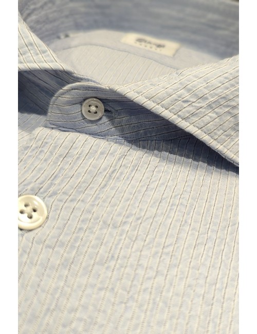 Giangi camisa seersuker azul tormenta | Almirante Seis tienda oficial
