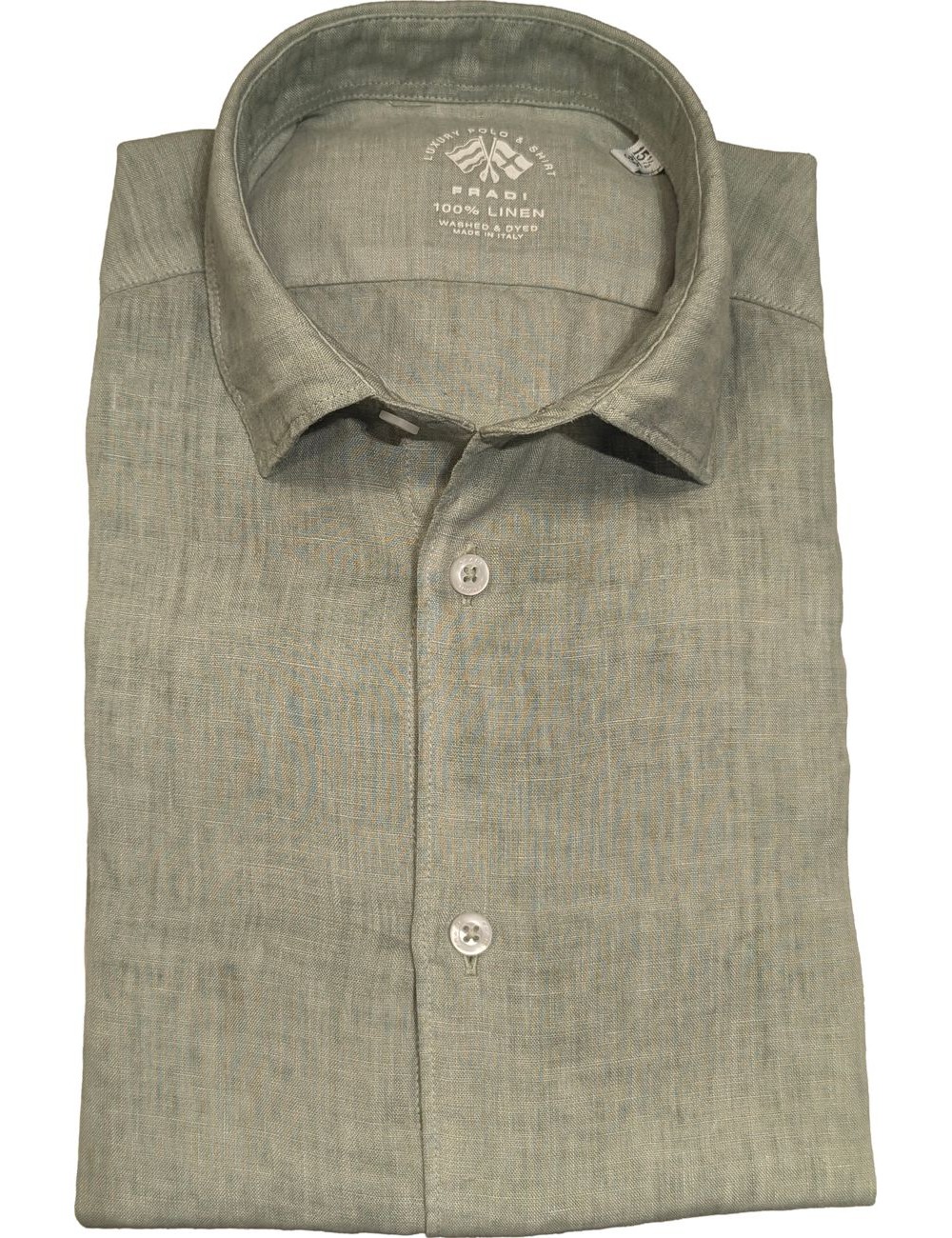 FRADI camisa manga larga lino verde